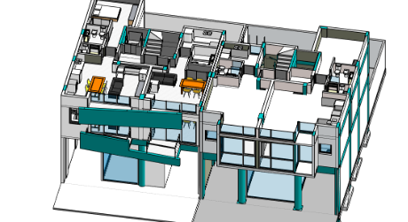 Edificio Matheu — axonométrica interior modelada en BIM