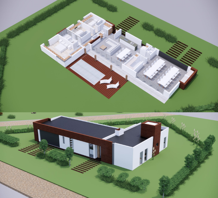Vivienda unifamiliar — anteproyecto en modelado 3D